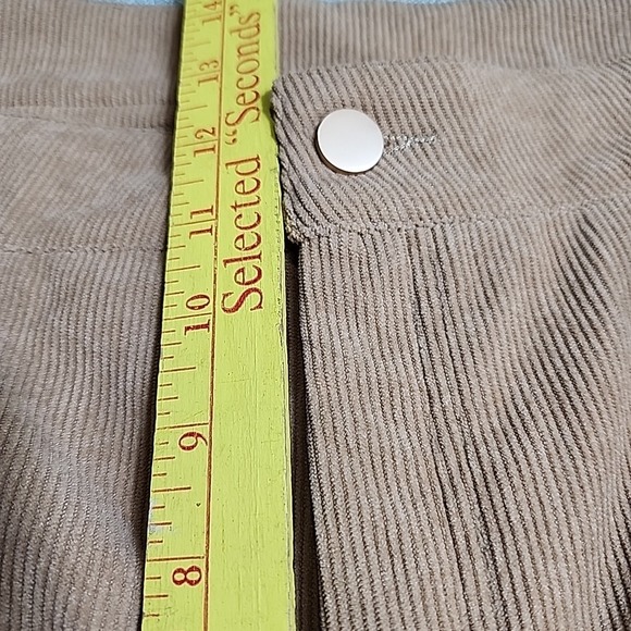 Flying Tomato Bell Flare Bottom Corduroy Pants Women Size L High Rise Beige Boho - Picture 8 of 9